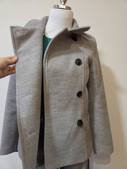 Casaco H&M Lã Batida Cinza
