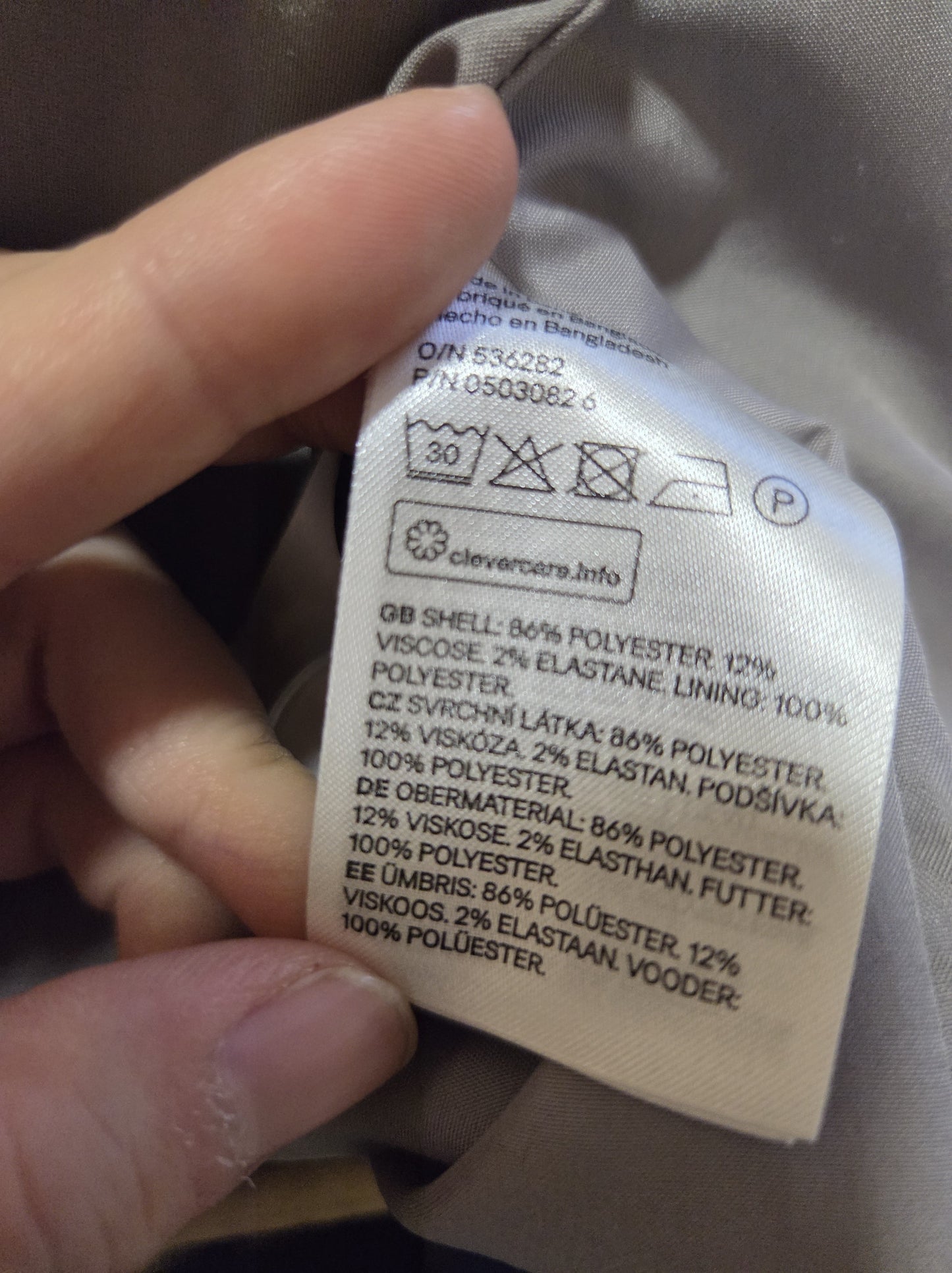 Casaco H&M Lã Batida Cinza