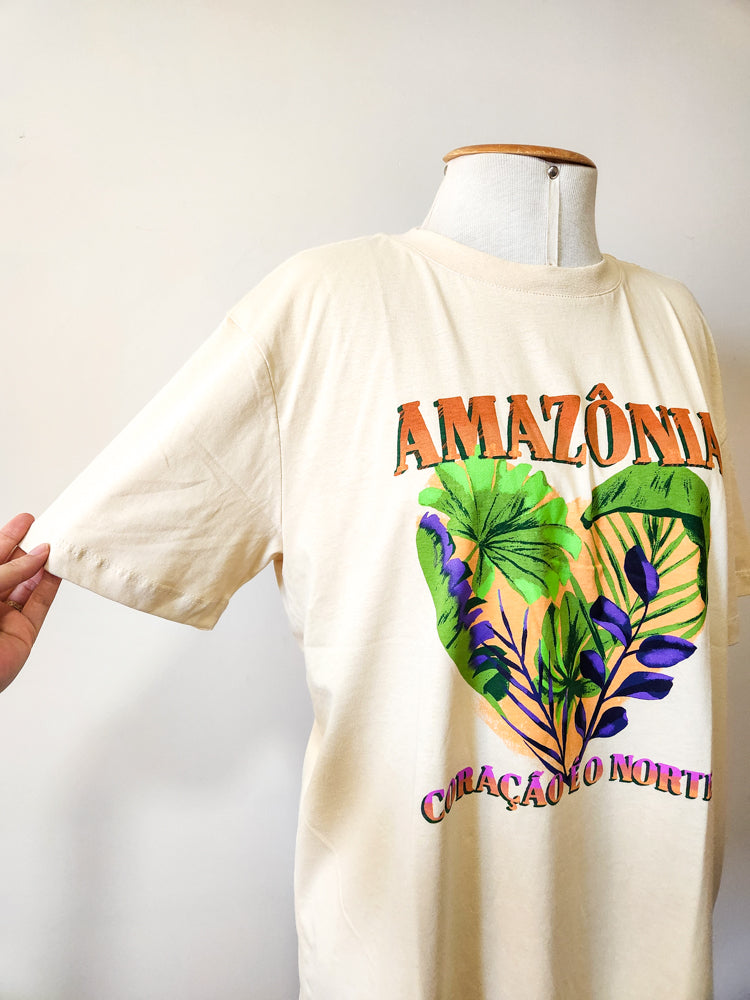T-shirt Farm Amazônia Coração é o Norte - Creme