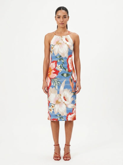 Vestido Farm Midi Floral Azul