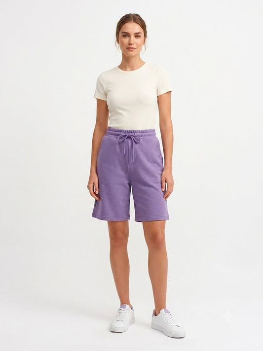 Shorts Zara Moletinho Roxo