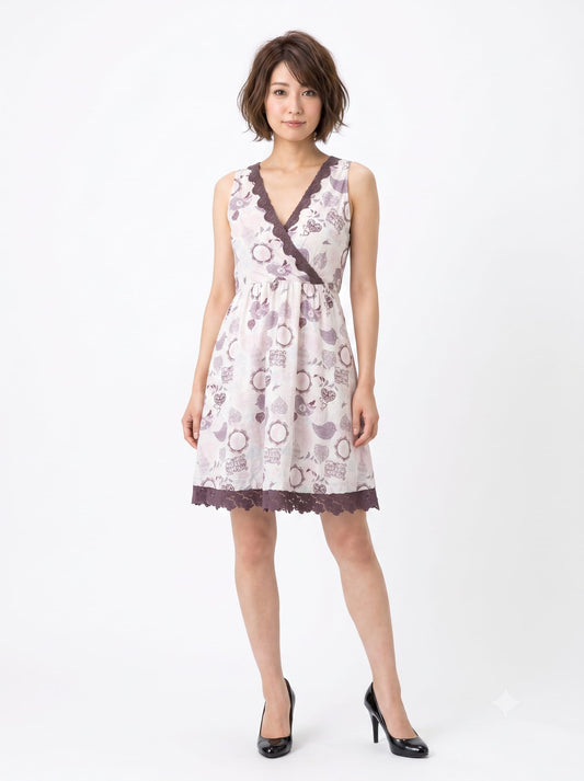 Vestido Antix Curto Estampa Pássaros