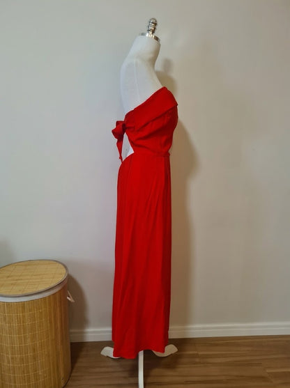 Vestido Rosa Boneca Vermelho Tomara que Caia