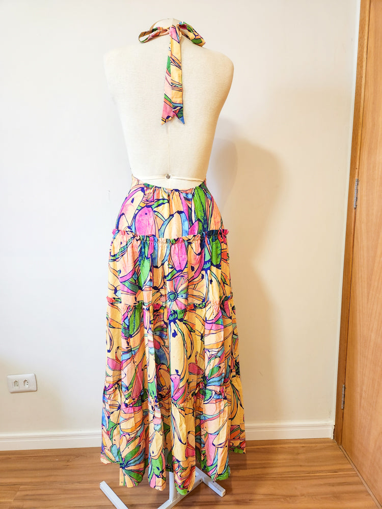 Vestido Farm Bananas Coloridas Frente Única