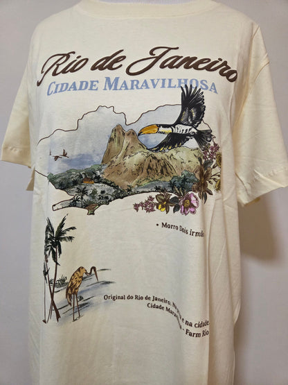 Camiseta Farm Mapa Rio Bege - Modelagem Fit